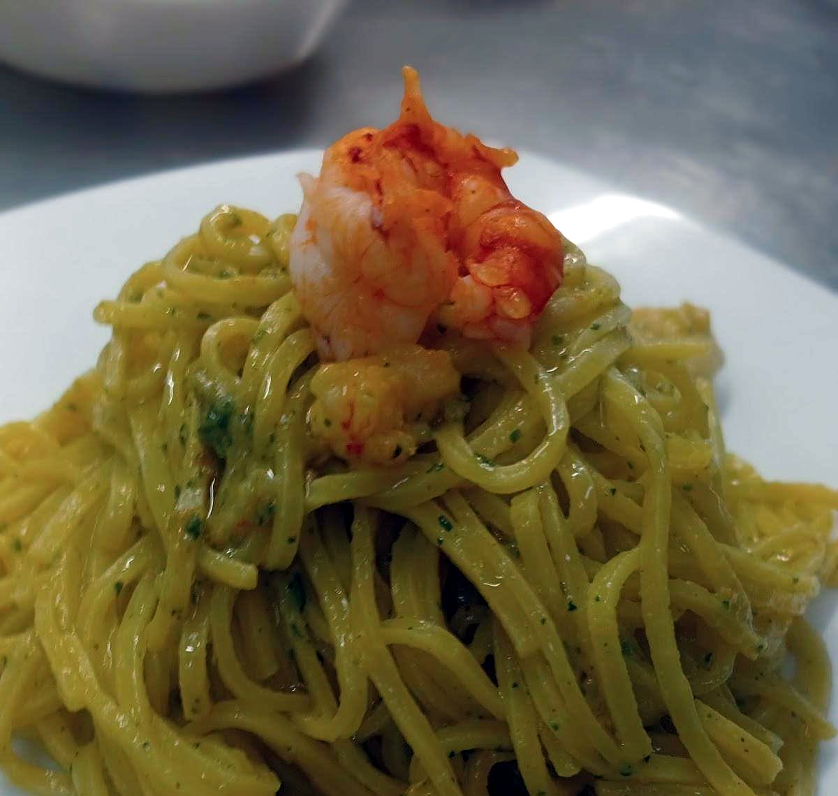 Linguine con gambero rosso
